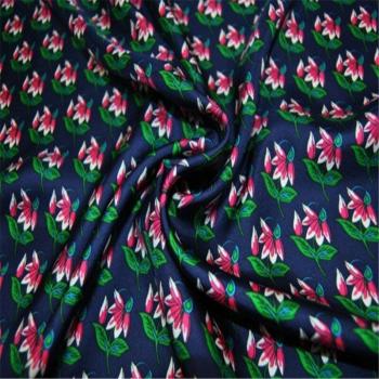Digital Floral Silk Twill Fabric for Women's Garments