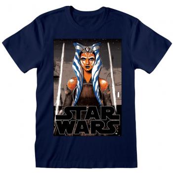 Star Wars Ahsoka White Blades T-Shirt Blau M 100% Baumwolle