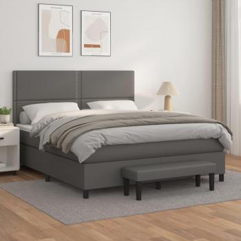 VidaXL Schlafsessel Boxspring 160 x 200 cm in Grau, Kunstleder