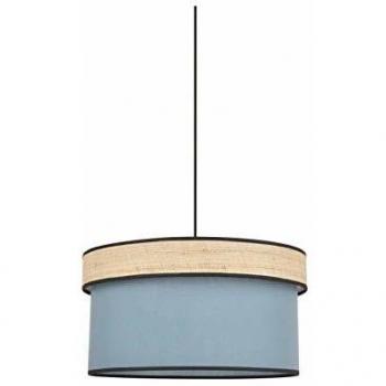 Suspension Corep avec abat-jour bi-matière Amman – Dimension 38 cm – Teinte pétrole