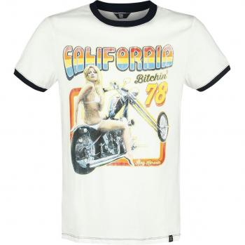 King Kerosin Rockabilly Shirt California M–3XL – Herren, schwarz/weiß