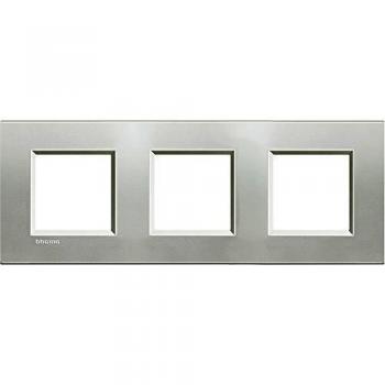 BTicino Livinglight Naturalia 2+2+2 Modules – Plaque horizontale ou verticale argenté