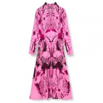 Vestido Midi Estampado Vermelho XS