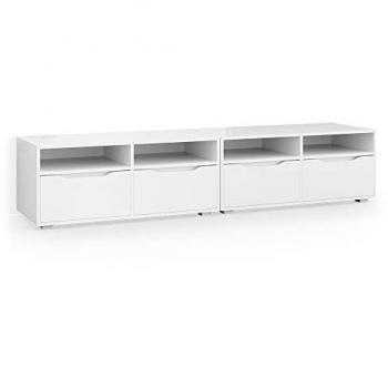 Meuble de télévision Vicco Ruben, Blanc, 200 x 42 cm