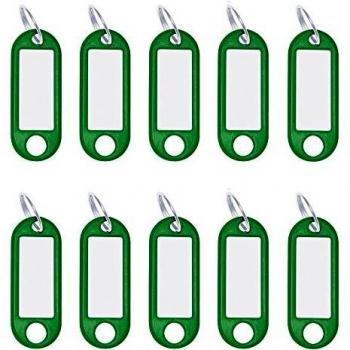 Wedo Porte-clés avec anneau en plastique 262101804, étiquettes amovibles – Rouge (Lot de 15)