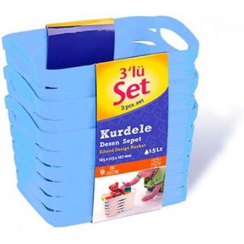 Paniers à Étagère 1,5 L Blanc – Kit Triplet