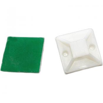 500pcs 30x30mm White Cable Tie Holders with Screw Hole
