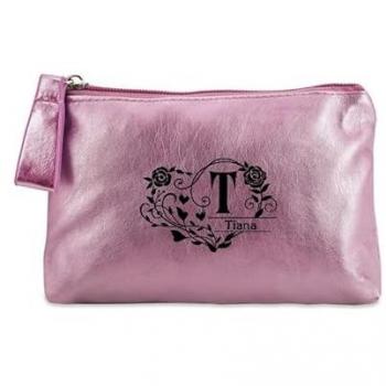 Coffret Maquillage Taperso Rose – Décor Prénom, PU Scintillant, Clip Éclair