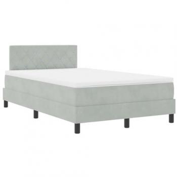 VidaXL Boxspringbett 120x200 cm mit Matratze in Hellgrau