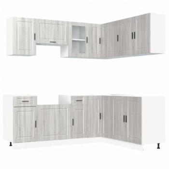 Porto Grigio Sonoma Set Mobili Truciolato 11 Pz