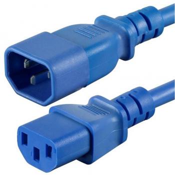 2M Blue IEC Power Extender from C13 Socket to C14 Plug