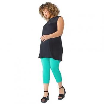 Curve Stretch Cropped Trousers – Green, UK 18 – Women’s
