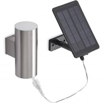 Lámpara de pared solar Lindby Maurun, color plata