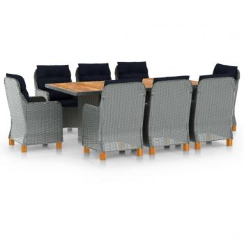 VidaXL 8-Table Set for Patio Dining – Light Gray and Black