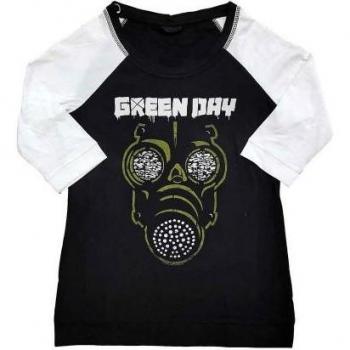 T-shirt Green Day Raglan Donna con Maschera Verde