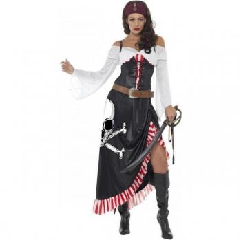 Smiffys Women’s Sultry Pirate Costume Set – White & Black