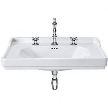 Lavabo Carmen Porcelaine Murale pour Piédestal 3 Trous 80 x 50 x 16 cm