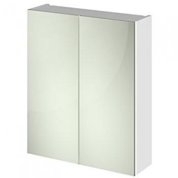 Fusion Mirrored Bathroom Cabinet 600mm Wide Gloss White