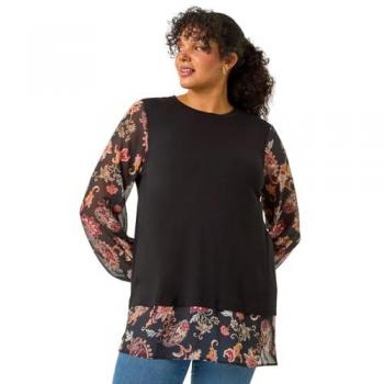 Haut à Fleurs 2-en-1 Roman Curve Brun