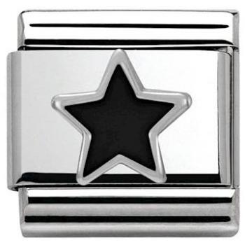 Acciaio Argento e Smalto Stella Nera Composabile