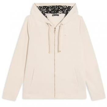 Veste pull à capuche pleine zip pour femmes Freddy, beige, XL