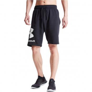 Short de sport Under Armour Rival FLC avec grand logo noir/blanc