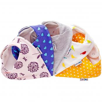 Lovjoy Baby Bibs, 5 Pack, Super Absorbent for Teething