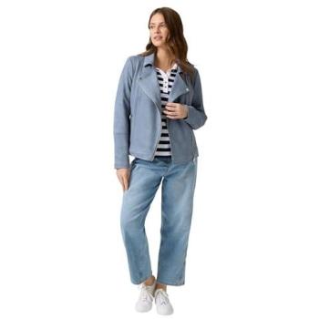 M&Co Femme Faux Suede Leather‑Style Jacket – Blue (Size 18)