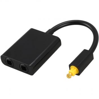 Adaptador óptico SPDIF 2 vías 1 entrada 2 salidas negro