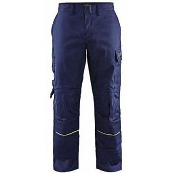 Pantalone da saldatore 1701 Marine/Giallo Fluorescente 4XL, FR(58), SE(C64) corti