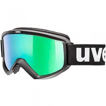 Skibrille UVEX Fire Litemirror 2126 – Mattschwarz mit grüner/klarem Litemirror