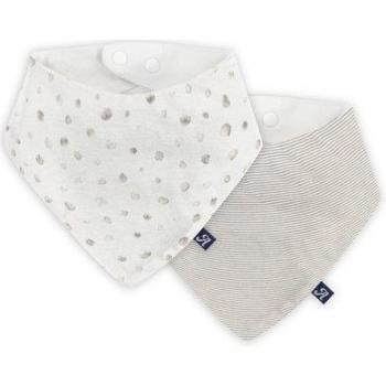 Sciarpa triangolare Alvi 2 pezzi Aqua Dot grigio/bianco