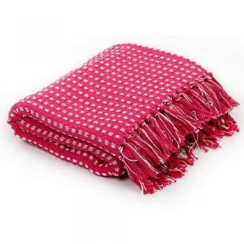 VidaXL Pink Throw Blanket 125x150 cm Cotton