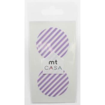 Ruban washi MT Casa Autocollant rond lilas rayé