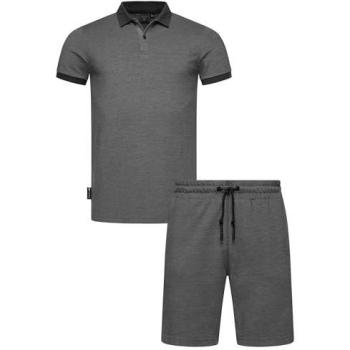 RAGWEAR Modisches Poloshirt Set Porpi für Herren, Dunkelgrau, 4XL