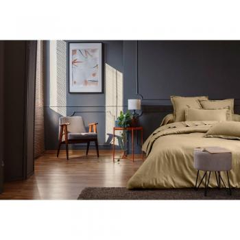 Literie satin de coton beige 240x220 cm pour 2 personnes