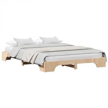 Lit Cadre Naturel en Pin 140 x 200 cm