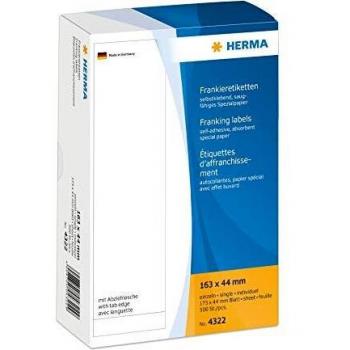 HERMA Frankieretikett, Einzeletikett, selbstklebend, Spezialpapier, 163 x 44 mm, weiß (500 Stück)