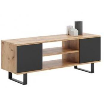 Reloj de Muebles RTV 135 cm con Acabado de Roble Oro y Negro