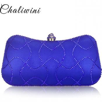 Pochette de soirée en diamant rose royal pour femmes