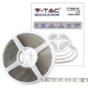 V-TAC Strip LED SMD5050 35W/m 5m 30 LED/m RGB 12V IP65 10mm
