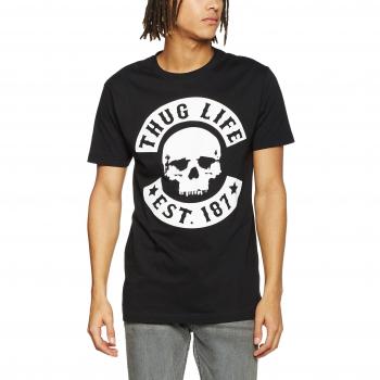 Mister Tee – Thug Life: Totenkopf Herren-T-Shirt Schwarz M