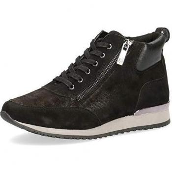 CAPRICE Comfort Damen Stiefelbootie – Glänzendes Schwarz, 38 EU