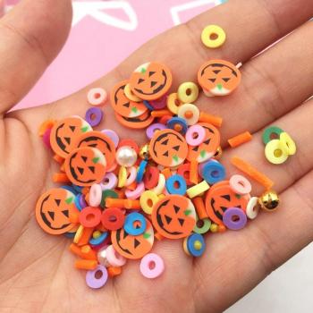 Polymer Ton Kürbis‑Scheiben 20 g – Handy‑Dekoration