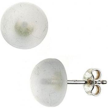 Ohrstecker Rund 925 Sterling Silber 2 Bergkristalle