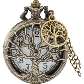 Hollow Life Tree Necklace Watch
