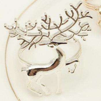 6pcs Delicate Christmas Pearl Deer Napkin Holders
