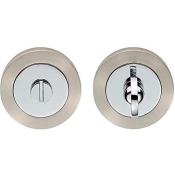 Circular Thumbturn Release – 50 mm, Rose Nickel & Chrome Accents