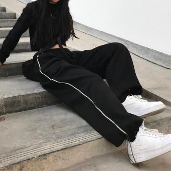 Baggy Black Sleepwear Pants for Women
