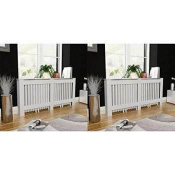 Radiator Covers 2 pcs White MDF 67.7